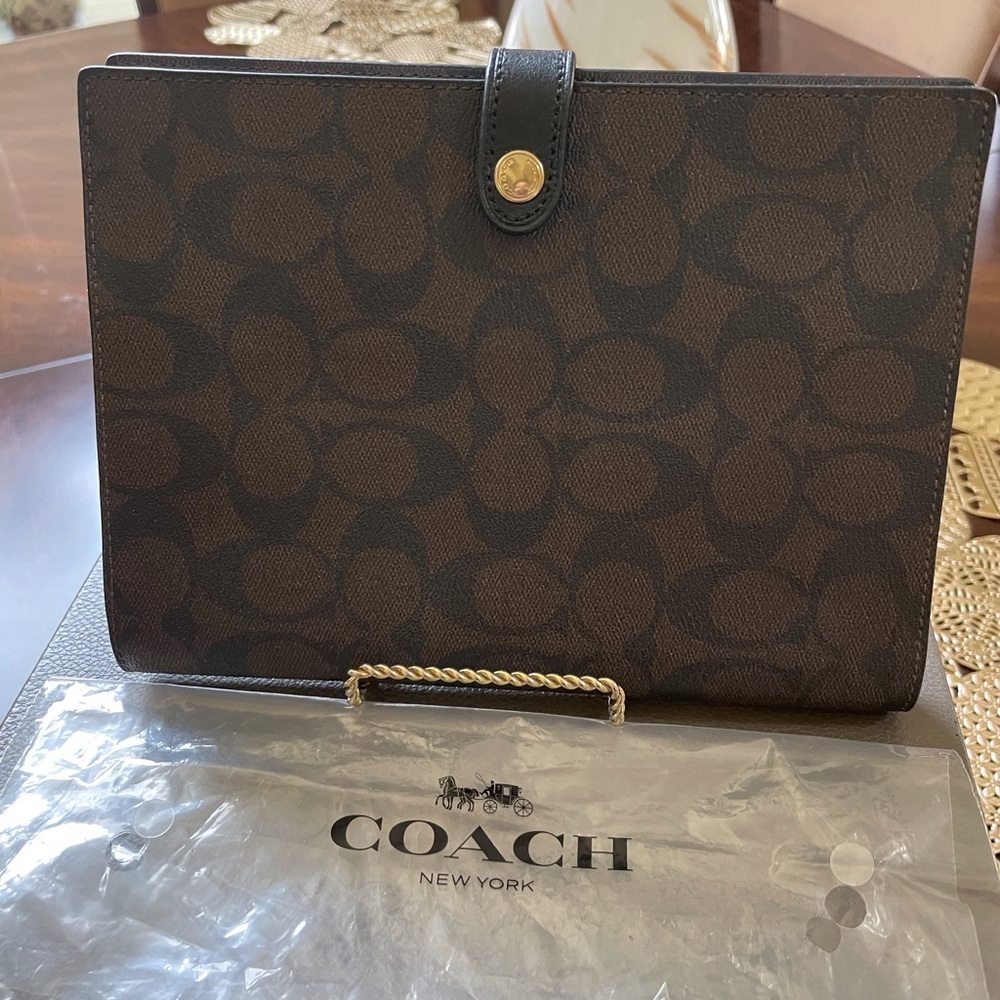 Coach Signature Canvas Leather Notebook